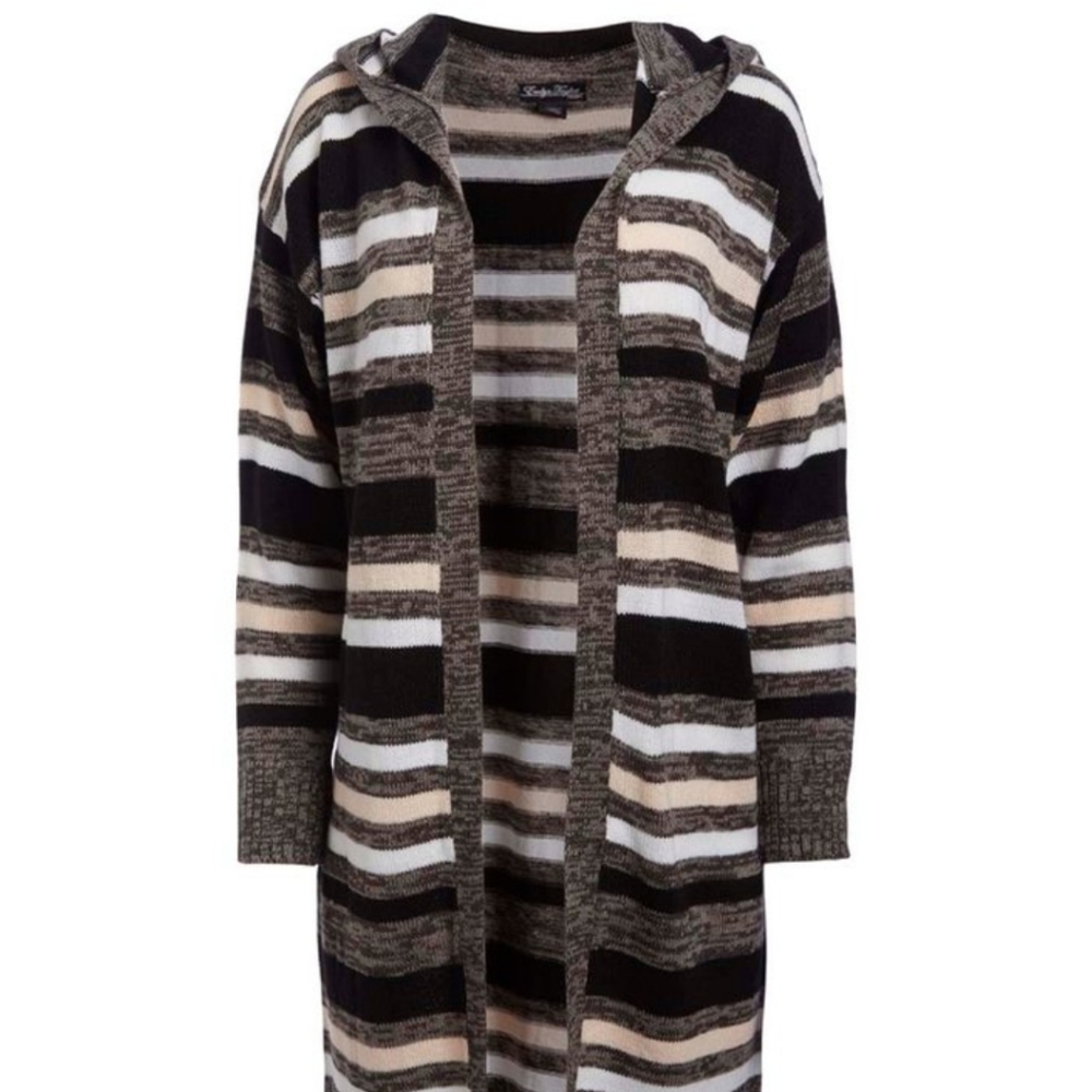 NEW!!! Evelyn Taylor Stripe Hooded Cardigan
